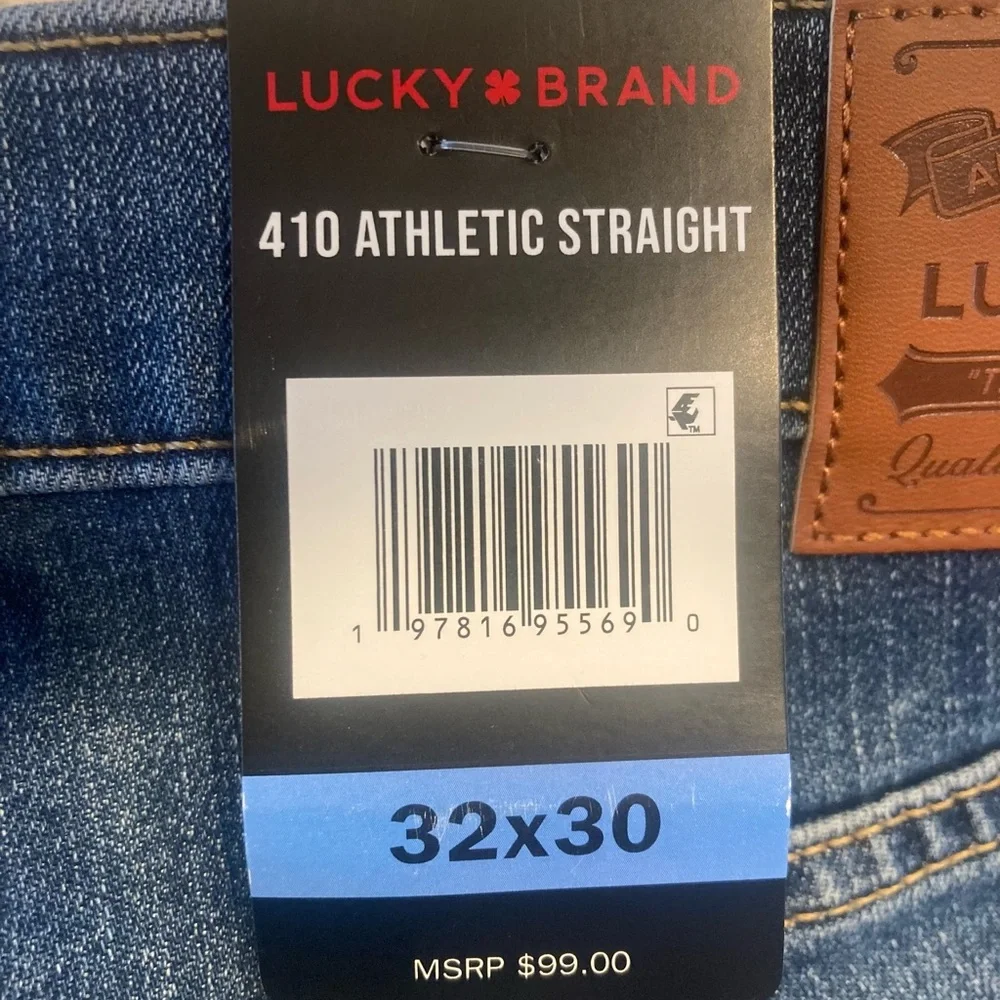 Lucky Brand 410 Men’s Athletic Straight Stretch 32x30 Blue Jeans NWT, $99 MSRP - Picture 10 of 10